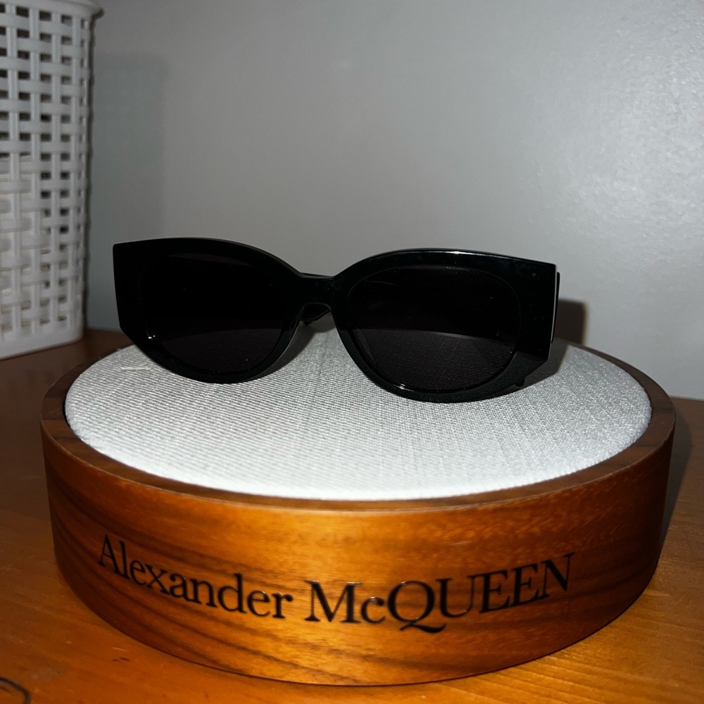 Alexander McQueen Glossy Black Sunglasses